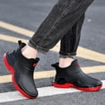 thumbnail image 4 of HEWUQI Men's Ankle Rain Boots Waterproof Antislip Rubber Slip on Booties Garden Boots Outdoor Rain Shoes for Boating Sailing Farming Red Size 10, 4 of 6