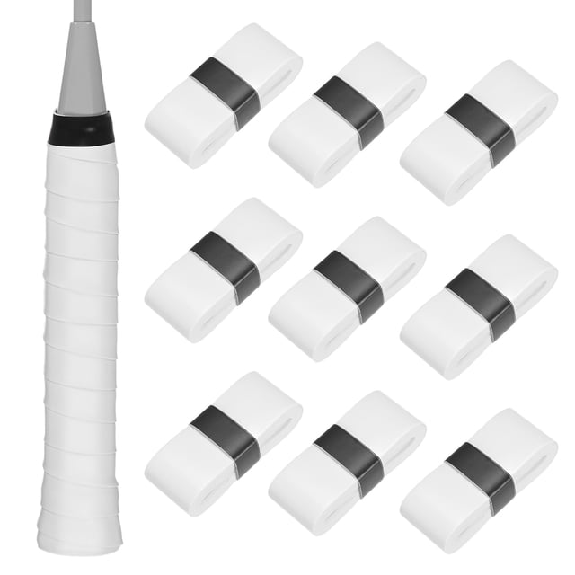 Uxcell 10-Pack Cinta para Empuñadura de Raqueta de Tenis Antideslizante Absorbente de Sudor para Pickleball/Racquetball/Bádminton Blanca