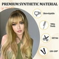 thumbnail image 2 of Creamily 22" Black Ombre  Blonde wig Long Curly Wig with Bangs  Heat-Resistant Synthetic Wigs for Women, 2 of 8