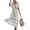White, variant on Plus Size Dresses SawvnmWomen V-Neck Short-Sleeve Wrap Waist Flared Striped Maxi Ankle Dress Gift for Women