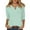 Z15-Blue-B, variant on 3/4 Sleeve T Shirt Women Trendy V Neck Shirts Fashion Elbow Sleeve Tops Solid Color Casual Fitting Petite Three Quarter Sleeve Loose Fit T Shirts White S