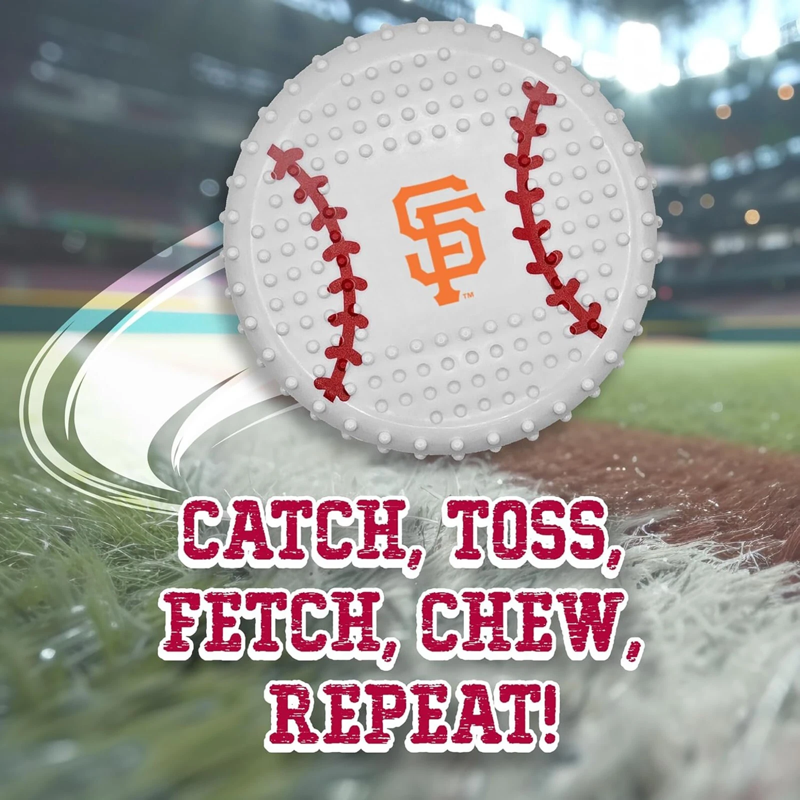 Pets First MLB Hard-Nylon Baseball Flavored Dog Chew Toys for Aggressive Chewers