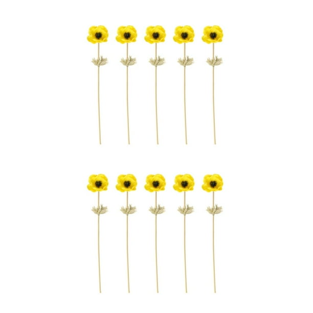 Inteprter 5 Pieces Artificial Anemone Real Touch Wedding Decor Bouquet Decoration Flower Branch Party DIY Silk Home Flower Type2 NO2