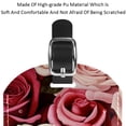 thumbnail image 4 of Square 2Pack PU Leather Roses Cruise Luggage Tag with Privacy Cover and Name ID Tag for Travel Handbags Backpacks Luggage Tags, 4 of 6
