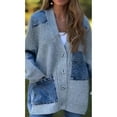 thumbnail image 4 of iHPH7 Womens Fall Jackets Women's Outerwear Casual Outerwear V Neck Cardigan for Women Casual Outfits for Women Travel Sweater Womens Fall Clothing Gray L, 4 of 9