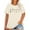 Beige, variant on Women's Plus Size Casual Short Sleeve Oversized Graphic Printed T-Shirt Comfortable Flowy Top with Round Neck Design for Everyday Wear