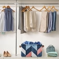 thumbnail image 5 of Yayeee Canvas Storage Basket with Handles for Shelves Fabric Bins Closet Organizer, Blue Geometric, 5 of 8