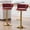 Wine Red, variant on MOONMISS Velvet Upholstered Adjustable Height Swivel Armless Bar Stools with Golden Footrest(set of 2)-Yellow