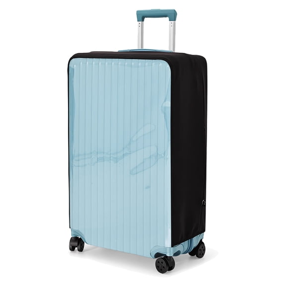TPU and Stretch Fabric Luggage Cover Fit 26-28 Inch Luggage, Scratch Resistant Clear See-Through Suitcase Protector with Dual Side Zippers & Top Handle Cutout