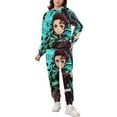 thumbnail image 2 of Demon Slayer Kids' Sweatshirt & Pants Set 2 Pcs Tracksuit Outfit Casual Pullover Hoodie Sweatpants for Daily & Travel 150CM, 2 of 8