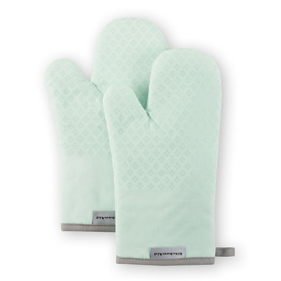 KitchenAid Asteroid Oven Mitt 2-Pack Set, Mineral Water Aqua, 7"x12.5"