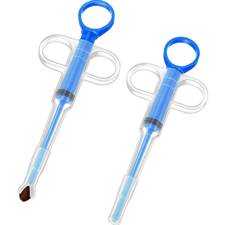 

2 Pieces Pet Pill Plunger Popper for Small Cats Dogs Pill Gun Dispenser Shooter Pet Pill Soft Tip Tablet Syringe Pusher Animal Medicine Feeder for Feeding Accessories (Blue)