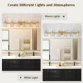thumbnail image 3 of Danolapsi Crystal Gold Bathroom Vanity Light 3 Light Modern Bathroom Vanity Light Fixtures Over Mirror Modern Crystal Vanity Lighting, 3 of 8