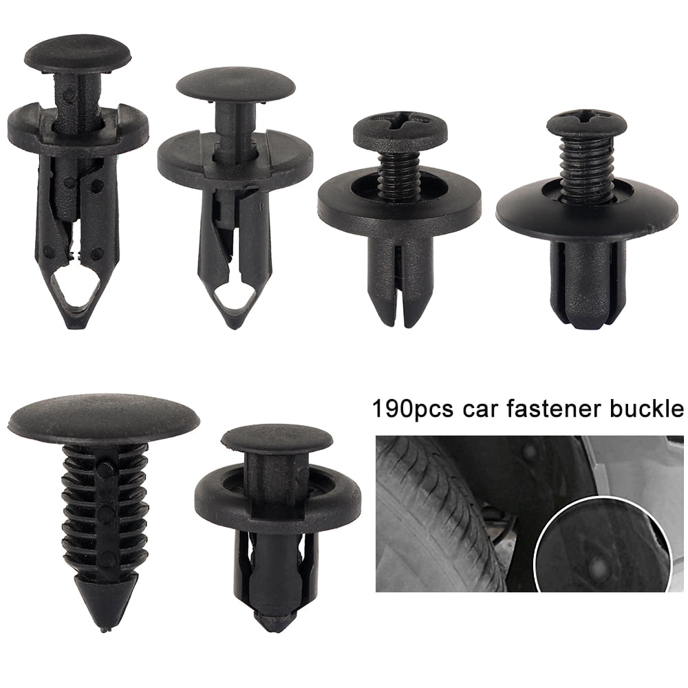 ODOMY 190PCS Car Retainer Clips Plastic Fasteners Kit with Fastener