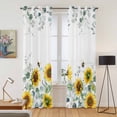 thumbnail image 2 of Kitchen Curtains 84 Inch Length 2 Panels, Sunflower Grommets Window Treatment Curtain, Sage Green Summer Botanical Eucalyptus Farmhouse Bee Thermal Curtains Drapes for Living Room/Bathroom, 2 of 9