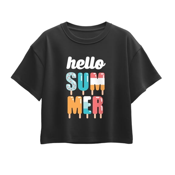Instant Message - Hello Summer Short Sleeve Boxy Graphic T-Shirt