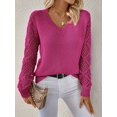 thumbnail image 1 of Suéteres casuales de moda 2024, tops para mujer, suéter de punto con cuello en V sólido, jersey de punto de otoño, 1 of 5