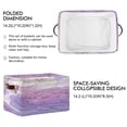 thumbnail image 3 of Soft Lilac Peony Flowers Hand Painted Square Storage Bins with Handles Collapsible Containing Box 1 Pack, 3 of 9