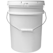ePackageSupply White 5-Gallon Bucket with Lid | Made in USA | Food Grade | Heavy-Duty Extra Durable Plastic Bucket | Multi-Use Food Grade Buckets with Lids | Easy Stack and Store | BPA Free | 6 Pack