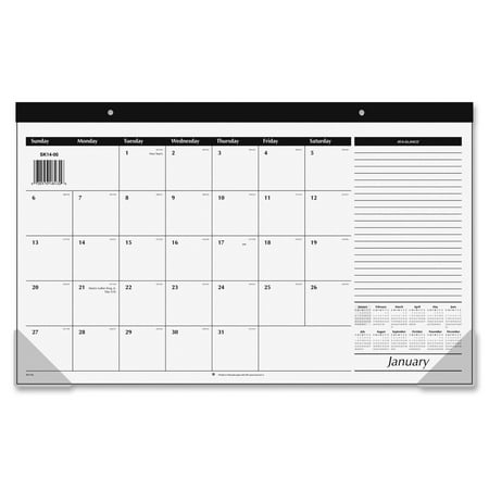 At-A-Glance Compact Monthly Desk Pad Calendar - 17.75" x 10.88" - 12 Months - January-December - 1.5" x 1.5" Daily Block Size - Headband Binding -