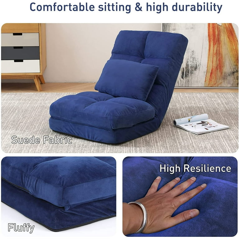 Adjustable 5-Position Memory Foam Floor Chair - Pillow Gaming