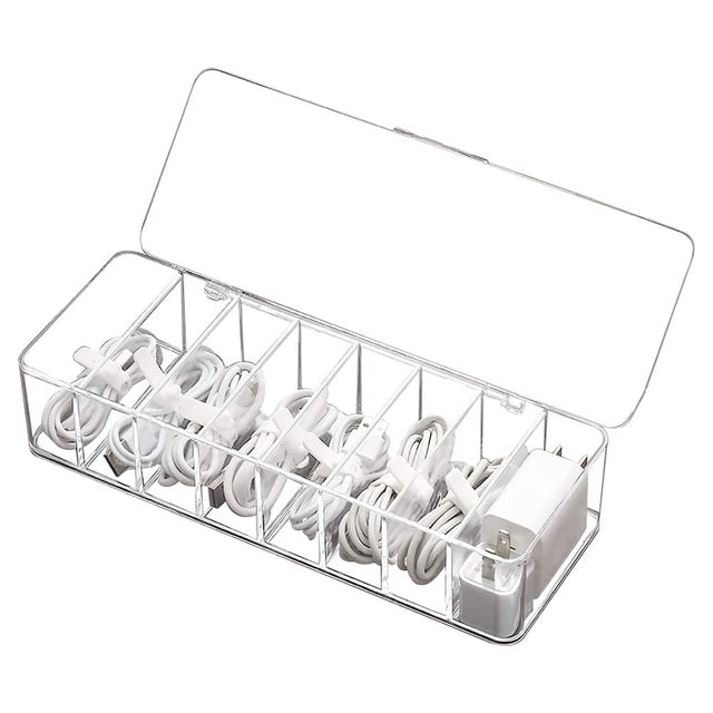 Electronic Organizer Cable Box,Universal Electronic Accessories Storage Case with 8 Compartments for Charger,Earphone,USB,SD Memory Card for Office,Home Use