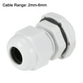 thumbnail image 2 of PG9 Cable Gland 2mm-6mm Wire Hole Waterproof Nylon Joint Adjustable Locknut with Washer White 10 Pieces, 2 of 3