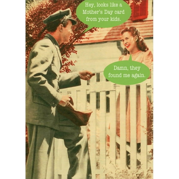 RSVP Mailman Delivers Card : Vintage Photo Humorous / Funny Mother's Day Card for Mom