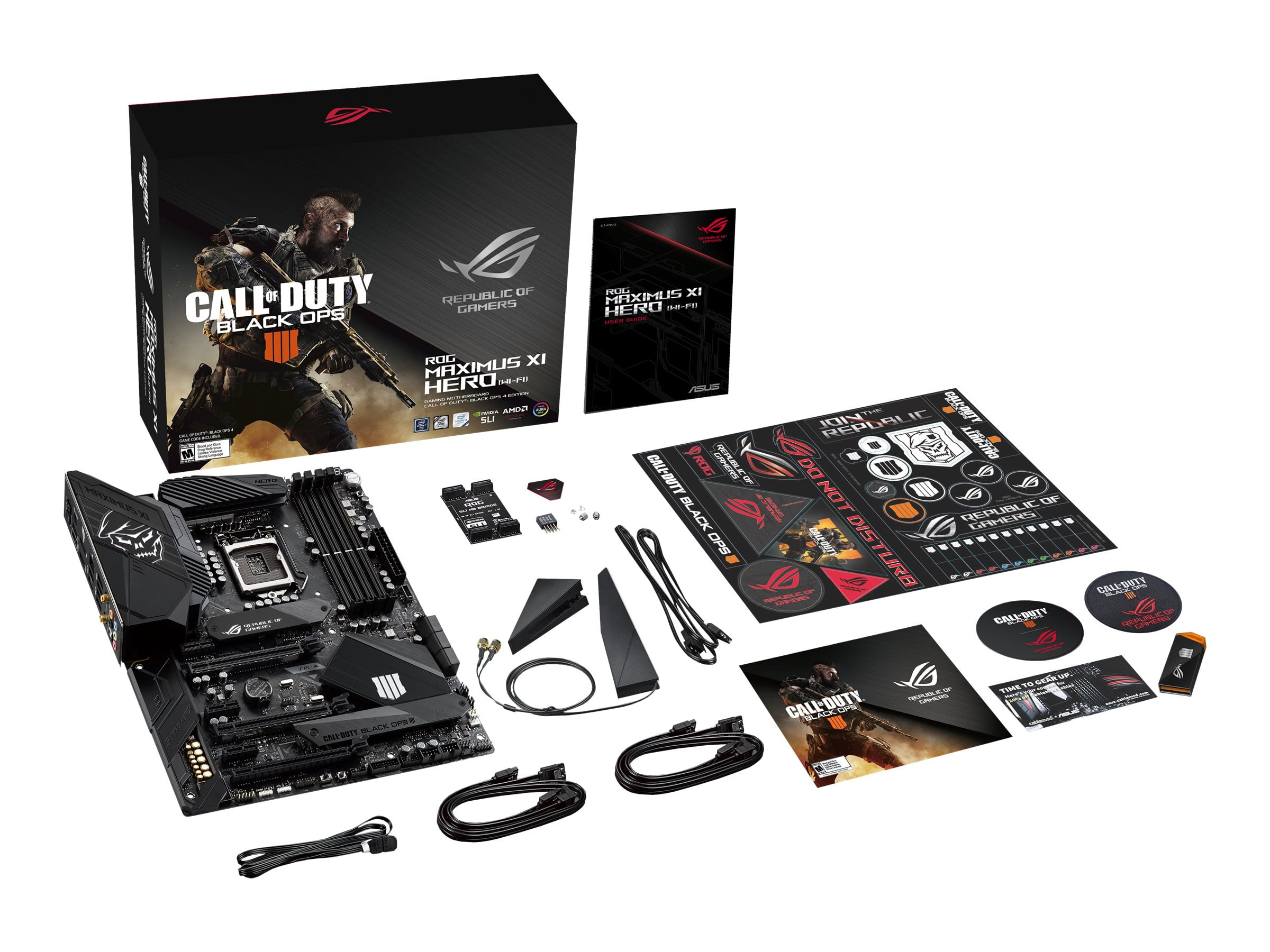 Asus Rog Maximus Xi Hero Wi Fi Call Of Duty Black Ops 4 Edition Motherboard Atx Lga1151 Socket Z390 Usb 3 1 Gen 1 Usb C Gen2 Usb 3 1