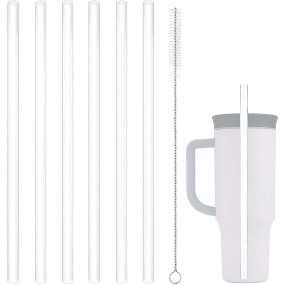 6pcs Straw Replacements for Owala 40oz Tumbler, with A Straw Brush Clear Plastic
