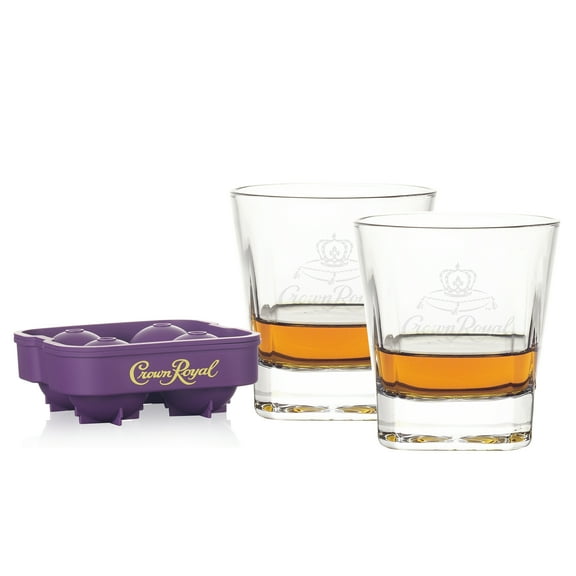 Crown Royal Ice Mold with 2 Premium Whisky Glasses