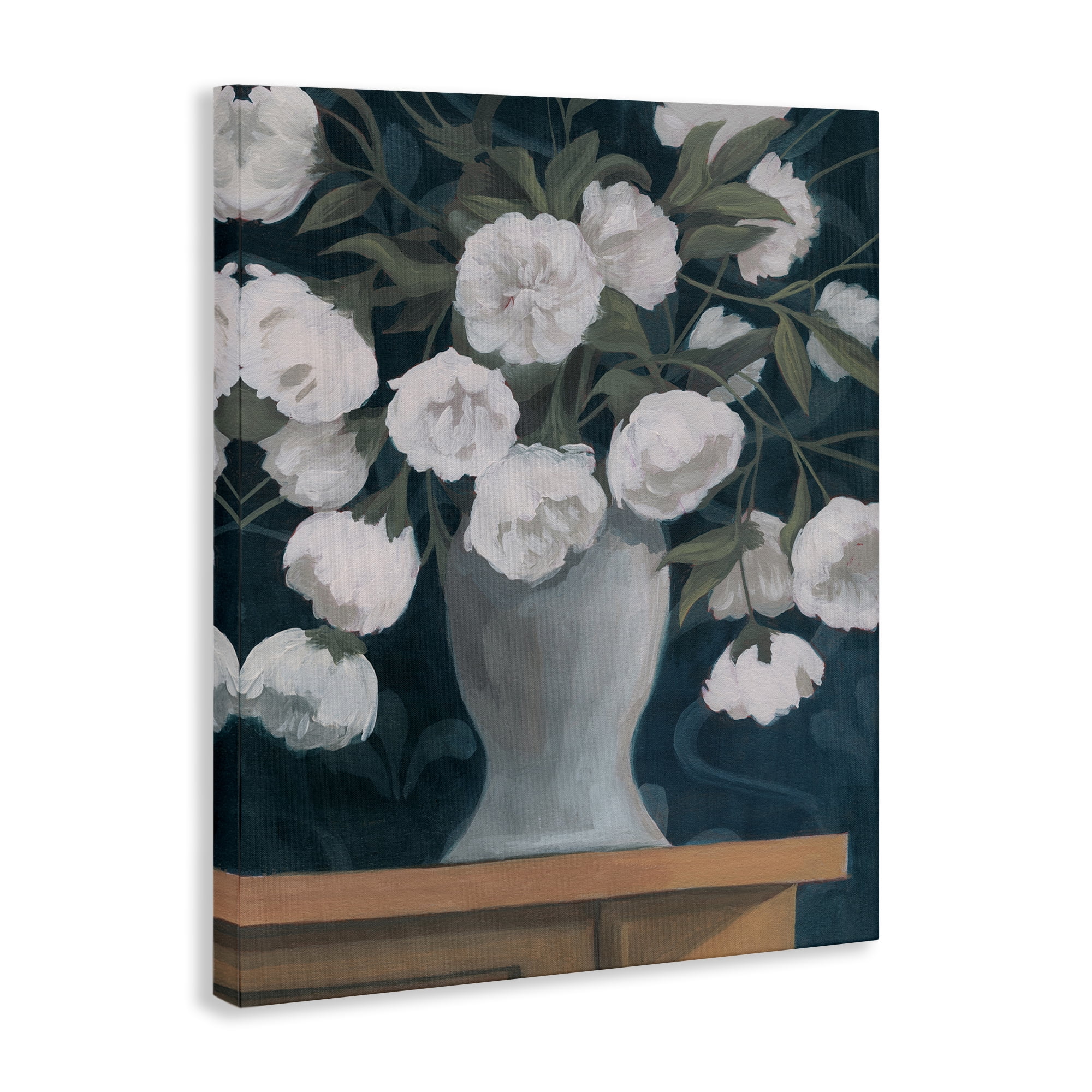 Stupell Industries Round Flowers Bouquet Plants & Flowers Painting Wrapped Canvas Art Print Wall Art, 36 x 48