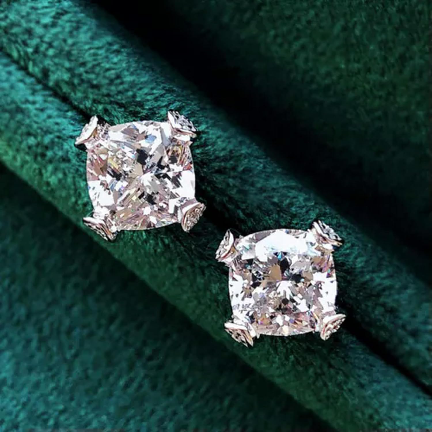925 Quality Silver Filled Stud Earrings for Women Luxury Cubic Zirconia Jewelry Gifts-Silver[z945]