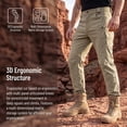 thumbnail image 2 of Domzest Mens Tactical PantsStretch Flex Ripstop Quick Dry Cargo Pants Lightweight Outdoor Water Resistant Hiking Trousers Khaki L, 2 of 9