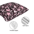 thumbnail image 4 of Throw Pillow Covers, Pink Leaves Daisies Flowers Soft Square Pillow Cases with Invisible Zipper for Couch Bed Sofa, Farmhouse Fall Home Decor 20"x20", 4 of 7