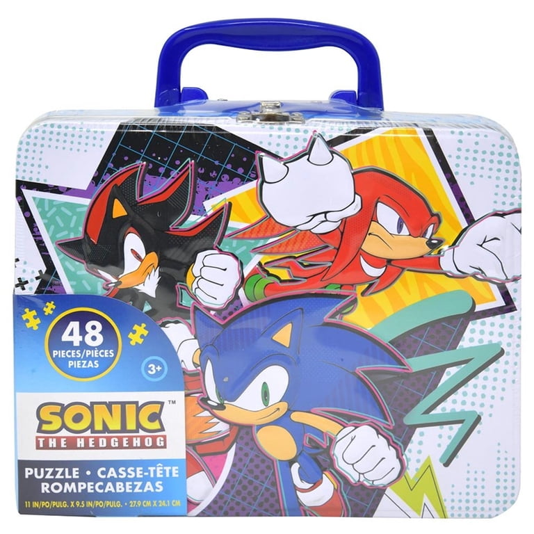 Sonic the Hedgehog Tin School Lunch Box with a 48-piece Puzzle