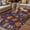 Dark Purple Red Orange, variant on Orange Blue Spring Floral Outdoor Rug for Patio/Deck/Porch, Non-Slip Large Area Rug 5 x 8 Ft, Vintage Botanical Summer Flower Indoor Outdoor Rugs Washable Area Rugs, Camping Rug Carpet Runner
