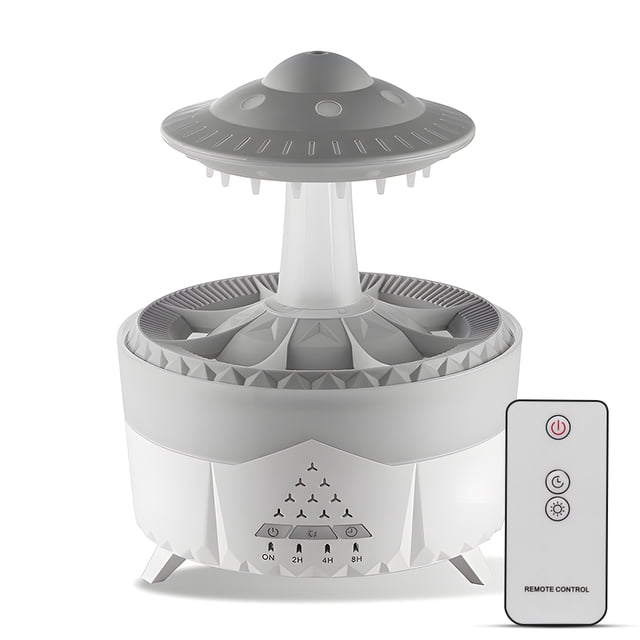 Rain Cloud Humidifier Water Drip 350ml Large Capacity Timer Cool
