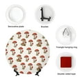 thumbnail image 4 of Yiaed Red Mushrooms Print Bone China Decorative Plate Ceramic Dinner Plates Art Crafts with Display Stand-10in, 4 of 6