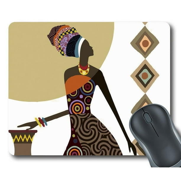 GCKG African Woman Mouse Pad Personalized Unique Rectangle Gaming