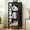 Black, variant on Small Bookshelf,4 Tier Industrial Bookcase with Metal Frame and Backboard,Narrow Black Book Shelf,Office Book case for Small Spaces,Living Room,Bedroom and Home Office