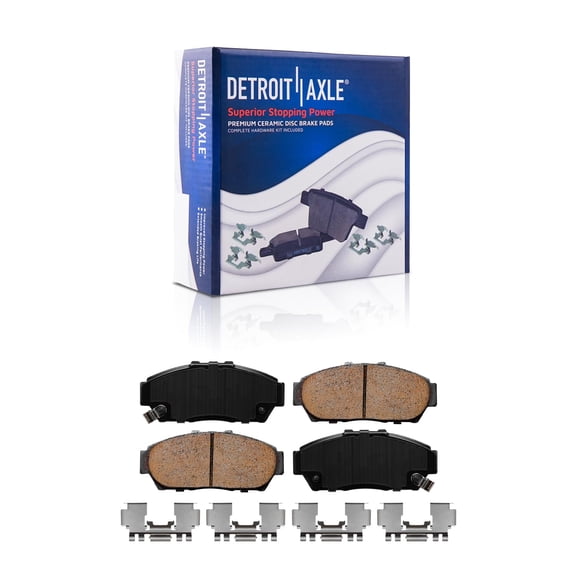 Detroit Axle - Front Brake Pads for 94-01 Acura Integra, 1993-1995 Honda Civic, Ceramic Brake Pads 1996 1997 1998 1999 2000 Replacement