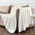 thumbnail image 3 of BEDELITE Fleece Throw Blanket for Couch – 3D Ribbed Jacquard Fuzzy Blanket 50x60 inches, 3 of 6