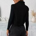 thumbnail image 6 of Womens Fleece Zip Up Vest Stand Collar Sleeveless Cropped Sherpa Waistcoat Casual Outerwear Layering Jacket for Fall Winter Daily Commute Outing,XL,Black, 6 of 7