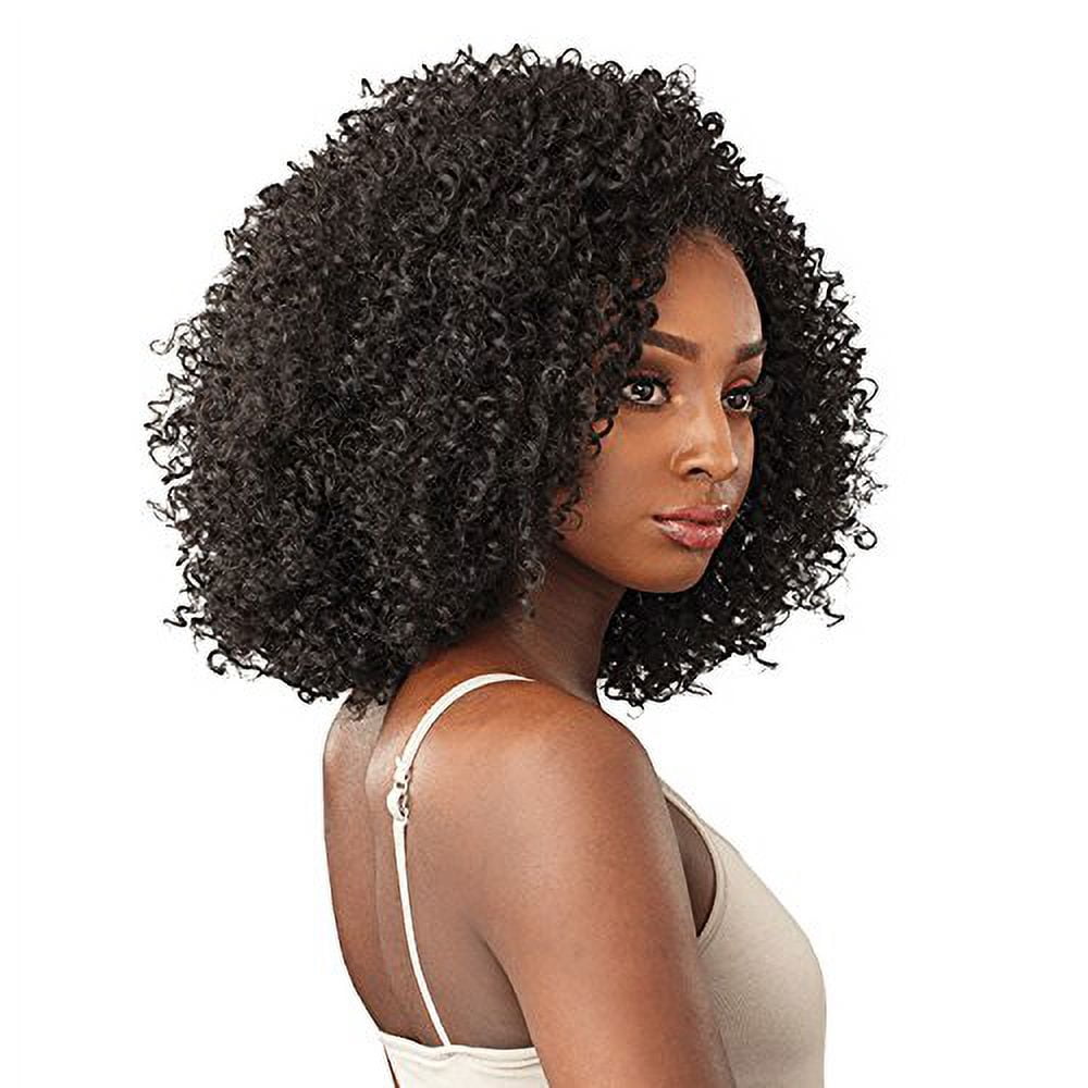 Synthetic Hair Half Wig Weave Curls Kinks & Rule Breaker (1B)