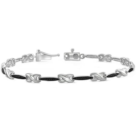 JewelersClub Black Diamond Accent Sterling Silver X-Link Cassandra Bracelet, 7.25