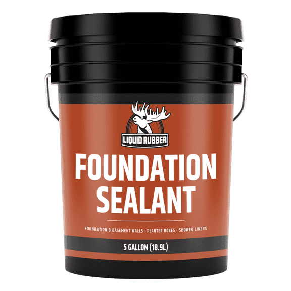 Liquid Rubber Black Foundation and Basement Sealant, Indoor & Outdoor, Waterproof, 5 Gallon