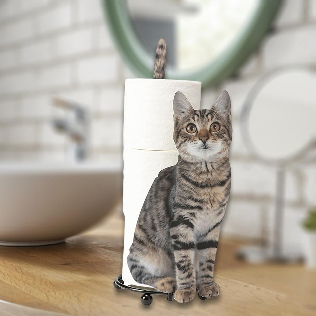 2x Bathroom Paper Towel Paper Holder Toilet Roll Holder Cat Towel Holder