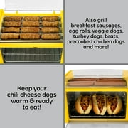 Oscar Mayer Hot Dog Roller Machine with 2 Bread Warmer Racks and Automatic Timer, Yellow