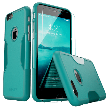 Iphone 6 Camera Protector Pink SaharaCase® iPhone 6/6s Case Classic Protective Kit Bundle with ZeroDamage® Tempered Glass Screen Protector – Teal ()